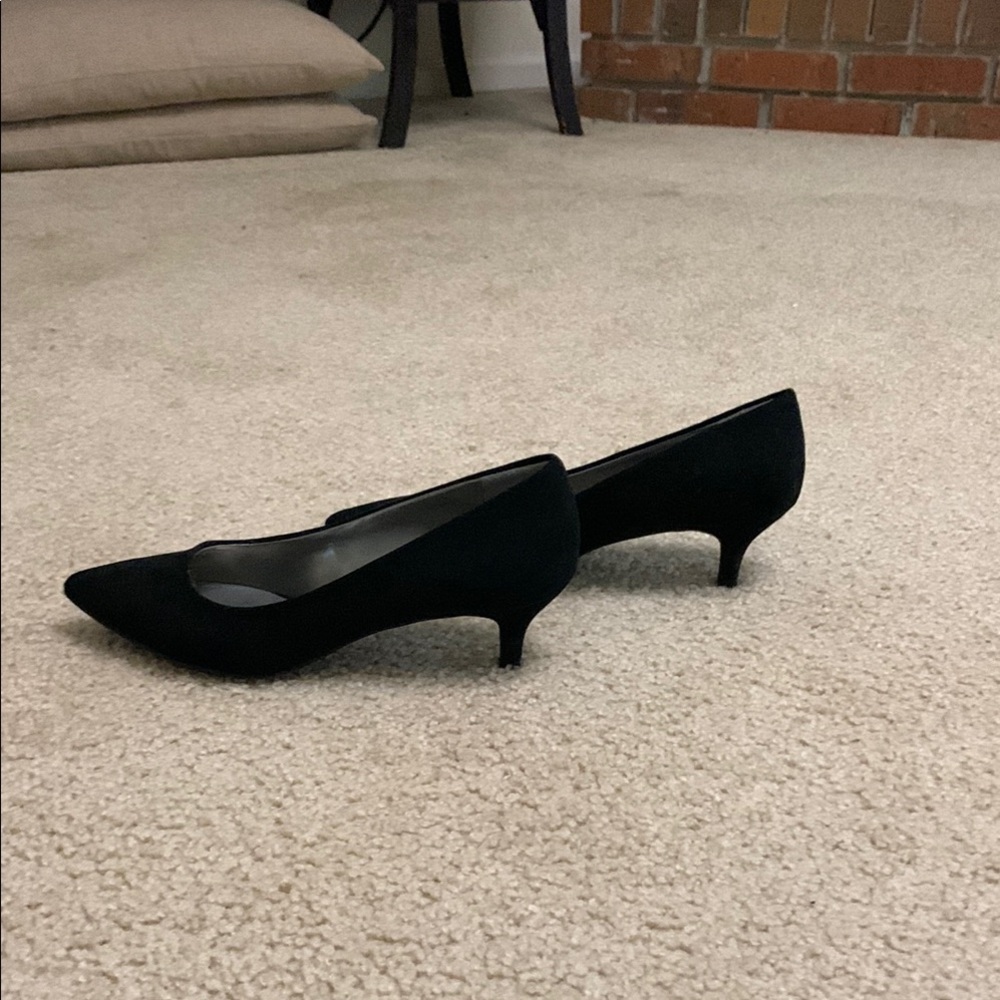 Worthington Black Suede Kitten Heels